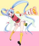  bad_id bad_pixiv_id blue_hair blush boots facial_mark forehead_mark hair_ornament kawai_sasami long_hair magical_girl mahou_shoujo_pretty_sammy masaki_sasami_jurai outstretched_arm pink_eyes pretty_sammy_(character) sasamaru_chimaki skirt smile solo tenchi_muyou! twintails wand 