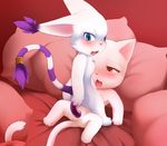  ? blue_eyes blush bow brown_eyes cat charle charle_(character) darkmirage digimon dildo double_dildo duo fairy_tail feline female gatomon learning lesbian lying mammal open_mouth penetration pussy sex_toy toy vaginal vibrator 