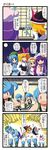  6+girls alice_margatroid apron arms_up backpack bag black_dress blonde_hair blue_dress blue_hair capelet closed_eyes coat comic crescent dei_shirou dress grey_eyes grin hair_bobbles hair_ornament hair_ribbon hairband hat hat_ribbon highres kappa_mob kawashiro_nitori kirisame_marisa long_hair md5_mismatch multiple_girls open_mouth patchouli_knowledge pocket ponytail purple_eyes purple_hair ribbon short_hair side_ponytail smile striped striped_dress touhou translated two_side_up waist_apron witch_hat |_| 