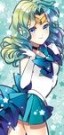  back_bow bad_id bad_pixiv_id bishoujo_senshi_sailor_moon blue_eyes blue_hair bow choker elbow_gloves gloves green_hair heart kaiou_michiru long_hair multicolored_hair sailor_neptune sailor_senshi_uniform seal_(pukozin) skirt smile solo star star_choker super_sailor_neptune tiara white_gloves 