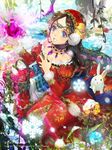  :d apple bad_id bad_pixiv_id basket black_hair blue_eyes bunny crystal dress flower food fruit grimm's_fairy_tales hairband hand_on_own_chest holding jewelry long_hair necklace open_mouth original sitting smile snow_white snow_white_(grimm) solo tenkuu_no_crystalia tob tree watermark 