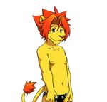  briefs feline lion male mammal morenatsu plain_background souta soutaro soutarou speedo swimsuit underwear 