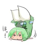  bad_id bad_pixiv_id dress ghost_tail green_dress green_hair hat himegi multiple_tails o_o short_hair soga_no_tojiko solo tail tate_eboshi top-down_bottom-up touhou 