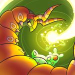  duo feral hidden_mudkip looking_back nintendo pok&#233;mon pok&eacute;mon reuniclus scolipede spiral_background video_games warm_colors 