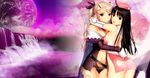  2 dream girls heaven landscape love pink planet scenic sexy sky water waterfall 