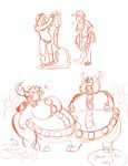  2018 anthro antlers belly big_belly big_breasts big_butt breast_expansion breasts butt cervine clothed clothing digital_drawing_(artwork) digital_media_(artwork) duo embarrassed expansion female growth harness horn huge_breasts human hyper hyper_belly inflation mammal naughtygryph overweight reindeer simple_background thick_thighs transformation white_background 