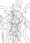  anal_penetration anus bdsm black_and_white bondage bound cum female fenale humanoid monochrome penetration pussy s-nina s0lar1x tentacles vaginal vaginal_penetration 