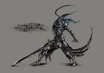 armor artorias_the_abysswalker damaged dark_souls full_armor gauntlets helmet highres knight male_focus souls_(from_software) sword tominaga weapon 