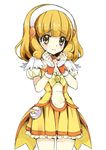  bad_id bad_pixiv_id blonde_hair bow brown_eyes choker cure_peace hairband kise_yayoi magical_girl precure short_hair simple_background skirt smile_precure! solo tears white_background white_hairband yellow yellow_bow yellow_skirt yukiwo 