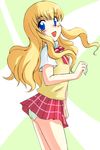  blonde_hair koiwai_flora long_hair nanatsuiro_drops panties school_uniform sechisu solo underwear 