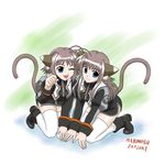  animal_ears artist_request cat_ears lieze_aria lieze_lotte lyrical_nanoha mahou_shoujo_lyrical_nanoha mahou_shoujo_lyrical_nanoha_a's multiple_girls siblings sisters tail thighhighs twins zettai_ryouiki 