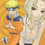  1girl blonde_hair downblouse lowres naruto naruto_(series) oekaki shimano_natsume tsunade uzumaki_naruto 