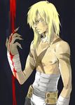  akatsuki_kuuko bandages blonde_hair blood chest long_hair male_focus oversized_limbs scar shirtless solo tengen_toppa_gurren_lagann viral 
