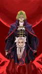 1girl artist_request ascot blonde_hair cape closed_eyes frills height_difference long_sleeves looking_at_viewer melty_blood parted_lips pointy_ears red_eyes shaded_face silver_hair tsukihime wallachia white_len 