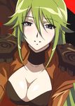  artist_request blush breasts cleavage green_eyes green_hair large_breasts long_hair pheles shakugan_no_shana smile solo 