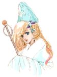  blonde_hair blue_eyes final_fantasy final_fantasy_iv final_fantasy_iv_the_after hat leonora long_hair moira_(artist) solo staff 