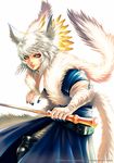  animal_ears copyright_request face fox_ears male_focus non-web_source solo ueda_toraji 