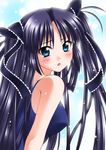  itsuki_sayaka little_busters! one-piece_swimsuit purple_hair sasasegawa_sasami school_swimsuit solo swimsuit 