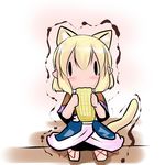  animal_ears blonde_hair blush cat_ears cat_tail chibi corn eating extra_ears food hoshizuki_(seigetsu) mizuhashi_parsee pointy_ears puru-see short_hair solo tail touhou trembling |_| 