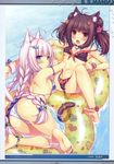  animal_ears ass bikini chocolat cleavage nekomimi sayori swimsuits tail vanilla wardrobe_malfunction 