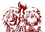  flandre_scarlet monochrome multiple_girls naginami open_mouth remilia_scarlet simple_background smile touhou white_background 