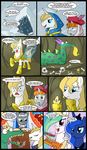  blonde_hair blue_eyes blue_fur bone bow_tie cave clothed clothing comic crackle_(mlp) dialog dialogue dragon english_text equine female feral friendship_is_magic fur green_scales group hair horn horse madmax magic male mammal multi-colored_hair my_little_pony pony prince_blueblood_(mlp) princess_celestia_(mlp) princess_luna_(mlp) purple_eyes snow sword text tiara tissue tongue tongue_out two_tone_hair unicorn weapon white_fur wings 