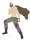  1boy army bane batman batman_(series) boots coat darknight_rises dc_comics male male_focus man mask muscle solo the_dark_knight_rises topless 