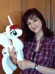  cutie_mark equine female feral hair horn horse human lauren_faust lauren_faust_(character) mammal my_little_pony plushie pony real red_hair whitedove-creations winged_unicorn wings 