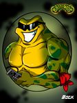  amphibian anthro battletoads biceps eyewear glasses grin male mikebock muscles nes_controller pecs pose rash rash_(battletoads) smile solo sunglasses toad topless video_games 