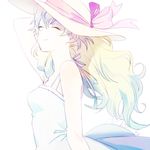  bad_id bad_pixiv_id bow closed_eyes cloud_hair dress hat long_hair multicolored_hair nia_teppelin smile solo sun_hat sundress tengen_toppa_gurren_lagann two-tone_hair unome_(tknm) 