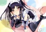  accel_world black_hair kuro_yuki_hime long_hair maid megami stockings thighhighs 