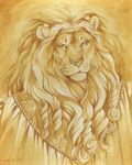  anthro feline heather_bruton lion male mammal mane monochrome portrait solo 