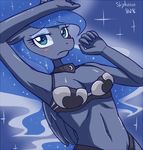  anthro anthrofied big_breasts blue_eyes blush bra breasts cleavage clothed clothing collar equine female friendship_is_magic hair horn horse lingerie long_hair looking_at_viewer mammal my_little_pony panties pony princess_luna_(mlp) skykain solo underwear winged_unicorn wings 