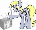  animated blonde_hair cutie_mark derpy_hooves_(mlp) equine female feral friendship_is_magic hair horse mad mammal my_little_pony ogihb pegasus pony solo static television wings yellow_eyes 