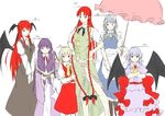  apron ascot bat_wings blonde_hair blue_eyes blue_hair blush book boots bow braid china_dress chinese_clothes crossed_arms dress fang flandre_scarlet frilled_dress frills hands_on_hips head_wings height_chart hong_meiling izayoi_sakuya koakuma lineup long_hair maid maid_headdress multiple_girls necktie niwatazumi no_hat no_headwear patchouli_knowledge purple_eyes purple_hair red_eyes red_hair remilia_scarlet short_hair side_slit silver_hair sketch smile touhou twin_braids umbrella very_long_hair vest wings 