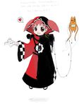  :3 adeptus_mechanicus artist_request azumanga_daiou cat crossover floating hair_through_headwear heart hood hood_up mihama_chiyo parody robe romaji simple_background solo spoken_heart tech_priest warhammer_40k 