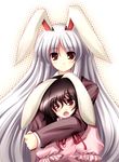  animal_ears bunny_ears hug inaba_tewi multiple_girls reisen_udongein_inaba tateha_(marvelous_grace) touhou 