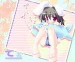  ai_takurou animal_ears blush bunny_ears covering_face full_body inaba_tewi lowres no_nose solo swimsuit touhou 