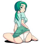  akimoto_komachi ass barefoot caryo feet green_eyes green_hair hairband looking_back nanashino panties precure solo underwear yes!_precure_5 