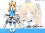  amx-56_(personification) blonde_hair cannon girl_arms mecha_musume military sailor_collar solo thighhighs twintails united_nations zeco 
