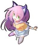  animal_ears cat_ears copyright_request green_eyes long_hair ooyama_kina purple_hair skirt solo thighhighs very_long_hair zipper 