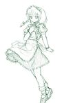  etogami_kazuya green izayoi_sakuya maid monochrome sketch solo touhou 