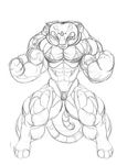  abs biceps bikini bodybuilder clothed clothing feline female flat_chested flexing invalid_tag kung_fu_panda mammal master_tigress monochrome muscles muscular_female sketch skimpy solo stripes swimsuit tiger tight_clothing vein veins 