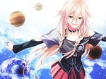  bad_id bad_pixiv_id blue_eyes braid earth hara_niichi ia_(vocaloid) jewelry jupiter long_hair mars open_mouth outstretched_arms pink_hair planet ring saturn smile solo spread_arms twin_braids very_long_hair vocaloid 