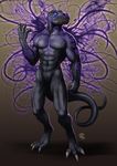  abs claws devias inert-ren looking_at_viewer magic male muscles purple reptile riptor runes scales scalie standing transformation veins 