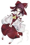  ahirun ascot bad_id bad_pixiv_id bow brown_hair detached_sleeves gohei hair_bow hair_tubes hakurei_reimu highres open_mouth red_eyes red_hair short_hair solo touhou transparent_background wide_sleeves 