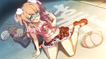  alcot blush brown_hair game_cg glasses green_hair naka_no_hito_nado_inai narumi_yuu panties tagme_(character) underwear 