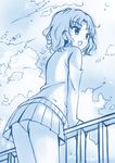  amagami bad_id bad_pixiv_id monochrome panties pantyshot peach_(momozen) school_uniform short_hair tanamachi_kaoru underwear upskirt 