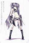 absurdres agarest_senki agarest_senki_(series) bare_shoulders belt beltbra boots elbow_gloves elf fingerless_gloves flat_chest full_body fyuria_(agarest_senki) gloves highres hirano_katsuyuki holster jewelry legs long_hair loose_belt midriff navel necklace official_art pale_skin pointy_ears silver_eyes silver_hair simple_background skirt solo standing strap sword translation_request twintails very_long_hair weapon white_background 