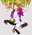  casual fate/zero fate_(series) flower male_focus migikana orange_hair sandals solo uryuu_ryuunosuke watering_can 